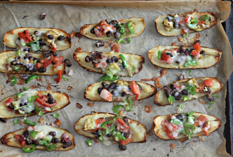 Oven baked crispy potato skins Simple and Savory.com