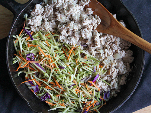 a picture of the chicken cooking with the filling mixture