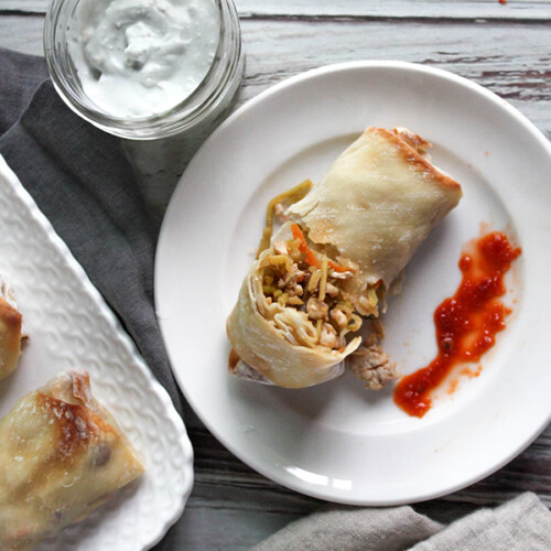 Easy Baked Buffalo Chicken Egg Rolls (DairyFree)