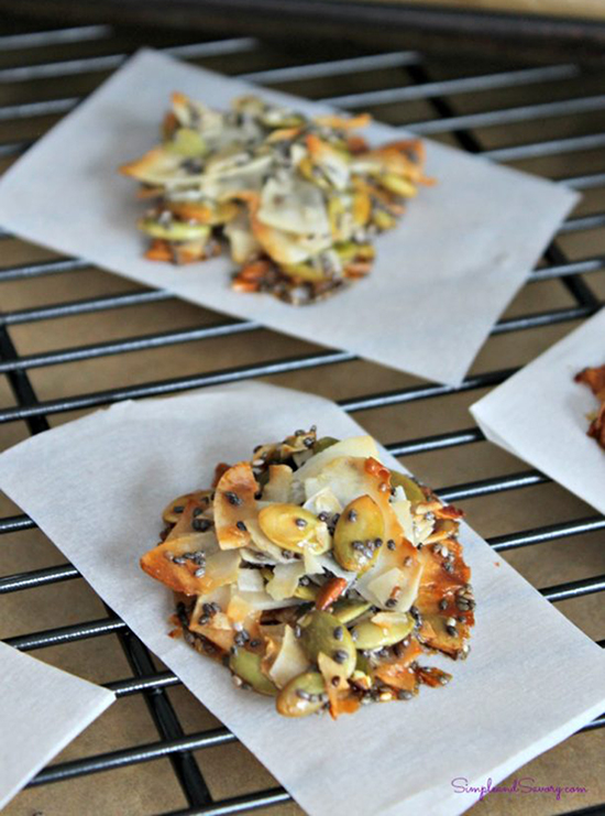 Coconut clusters on a cooling rack 