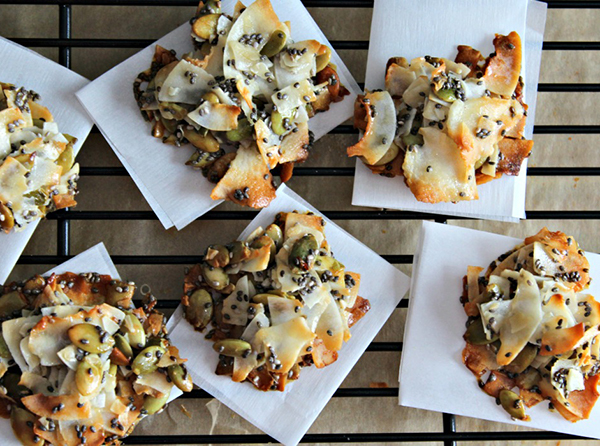 coconut clusters on a baking rack 