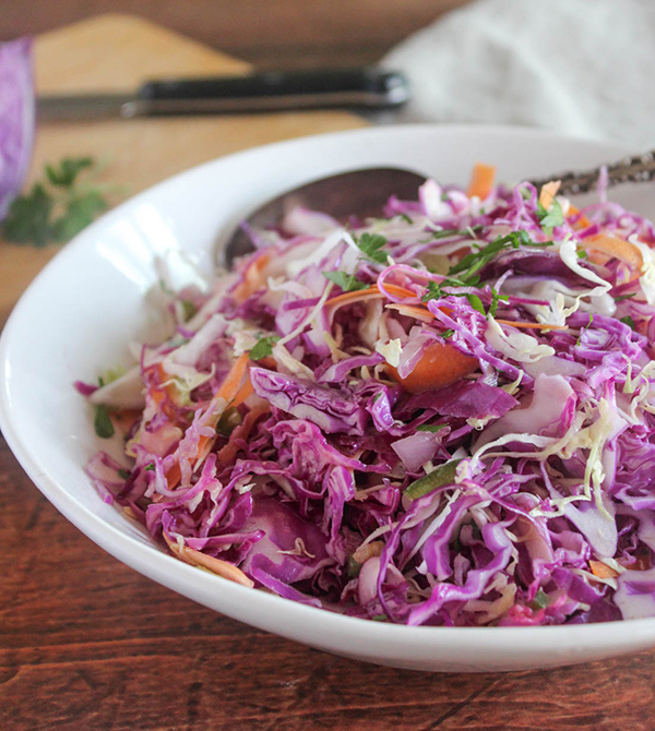 Easy Coleslaw Recipe (no mayo or vinegar)