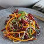 spiralized vegetable noodles on a plate