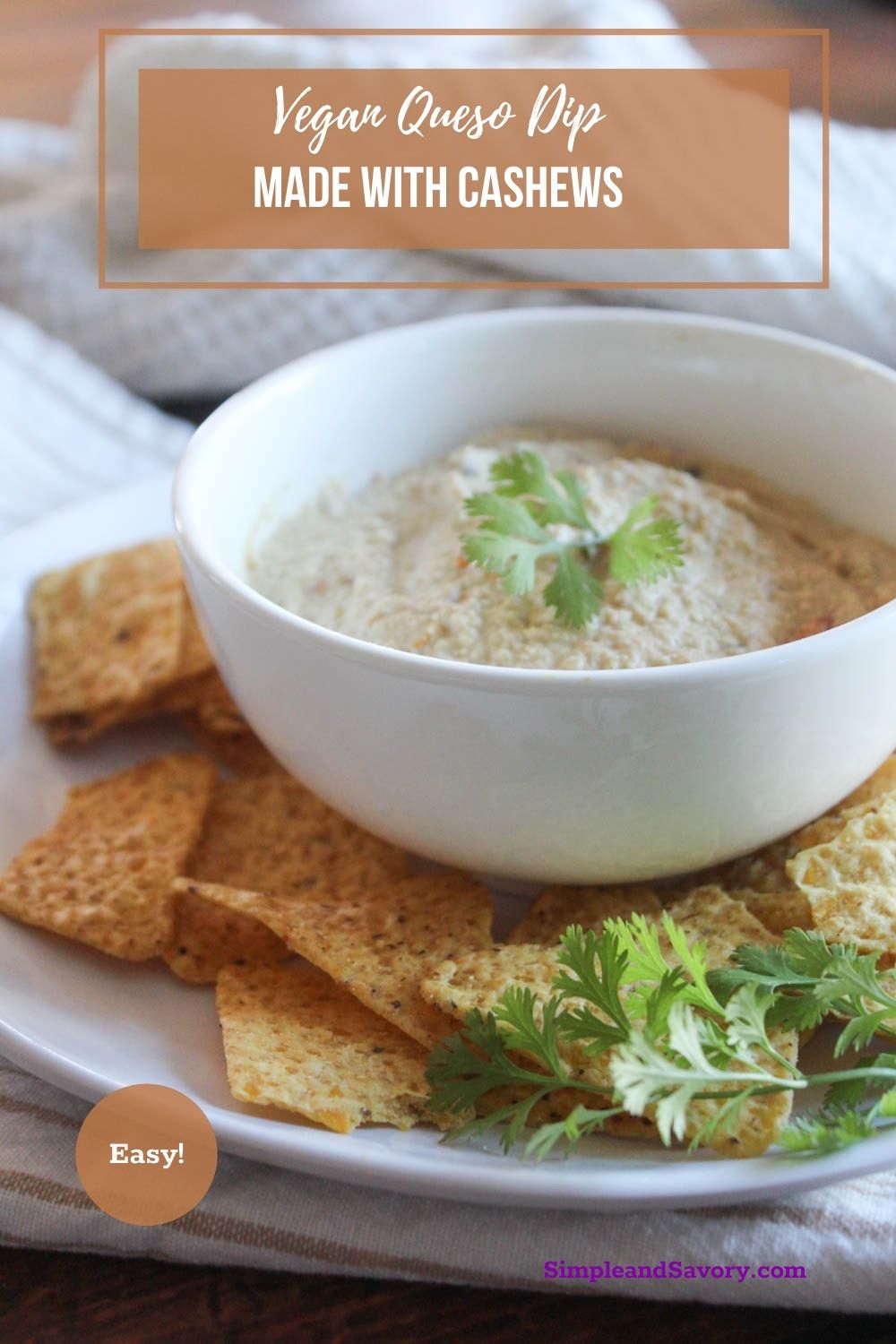 Easy and Cheesy Vegan Queso Dip Made with Cashews