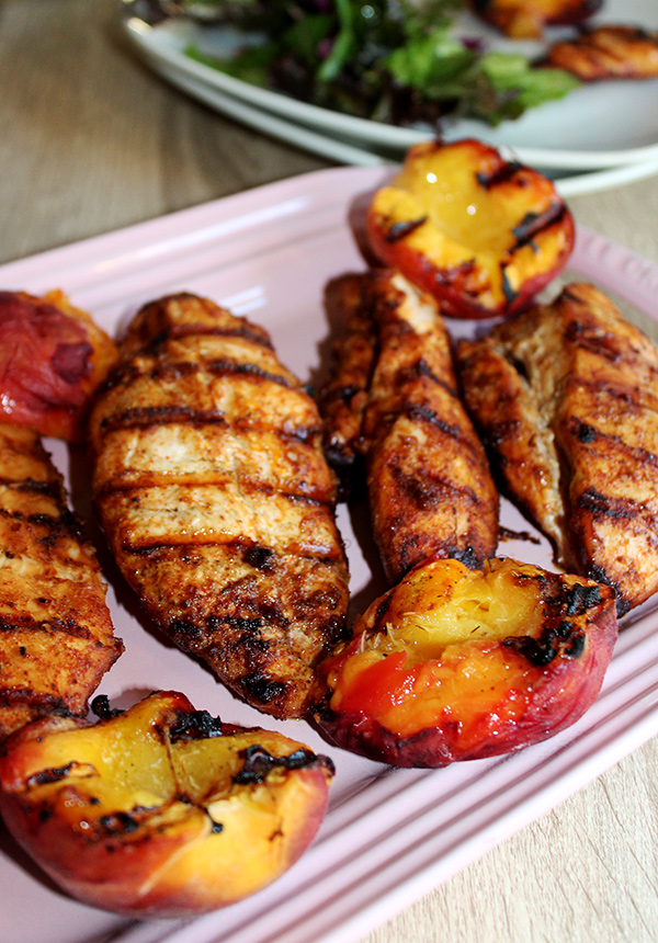 Peruvian Grilled Chicken Breasts with Peaches - Simple And Savory