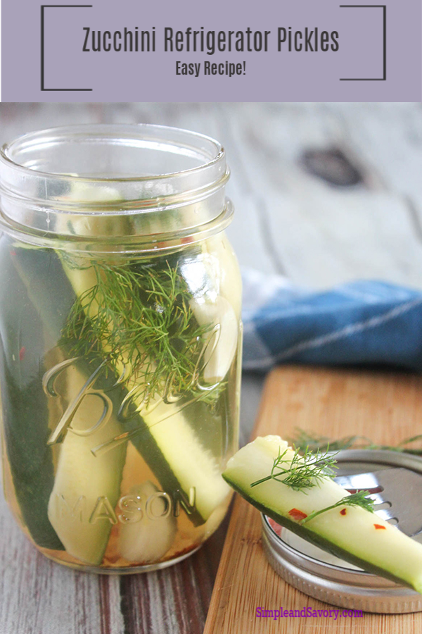 Easy Zucchini Refrigerator Pickles Made with Garlic