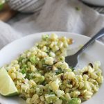 grilled Mexican Street Corn Salad on a plate