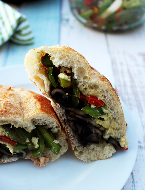 portobello mushroom cheesteak vegetarian vegan