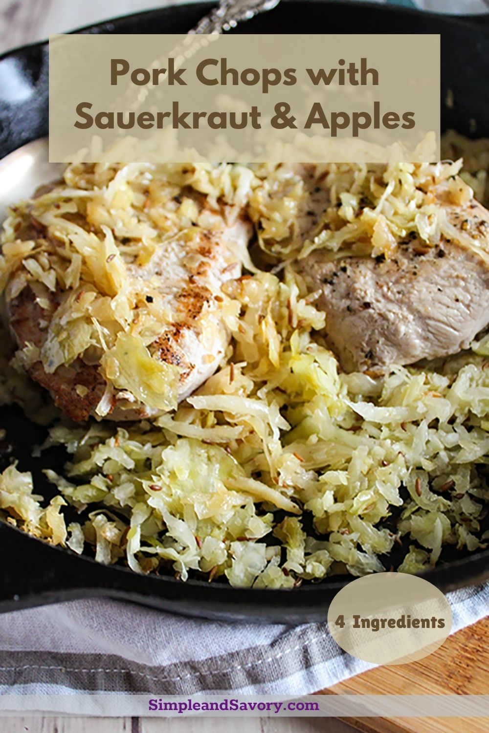 Easy Pork Chops with Sauerkraut and Apples Recipe