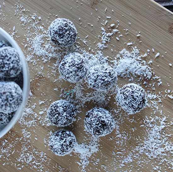 Peppermint Chocolate  Bites Dipped in Coconut