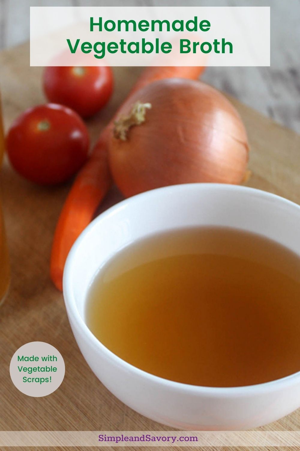 Homemade Vegetable Broth Made From Veggie Scraps