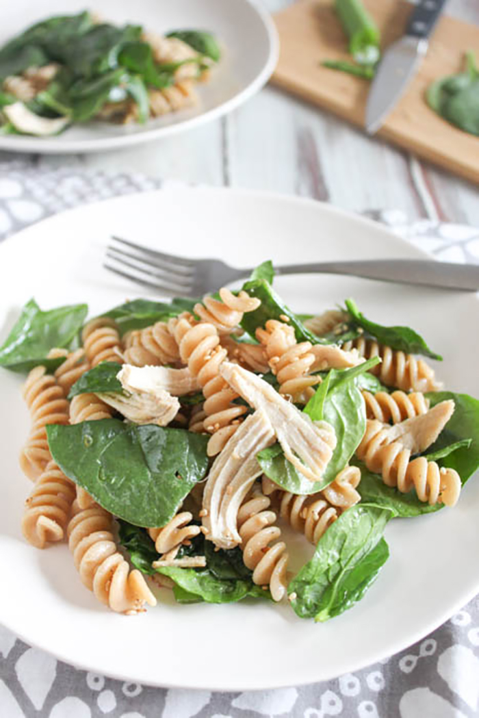 Spinach Pasta Salad with Chicken Recipe