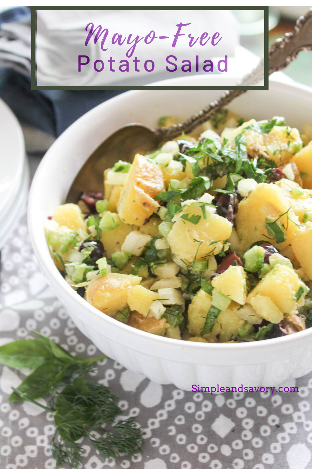 Healthy Potato Salad Recipe with Herbs No Mayo