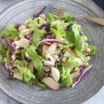 Chicken Chopped salad in a plate with a fork
