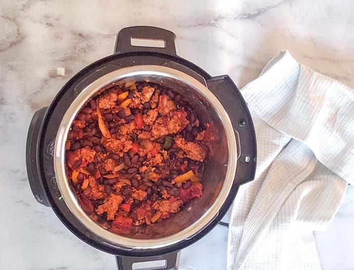 turkey chili cooked in instant pot
