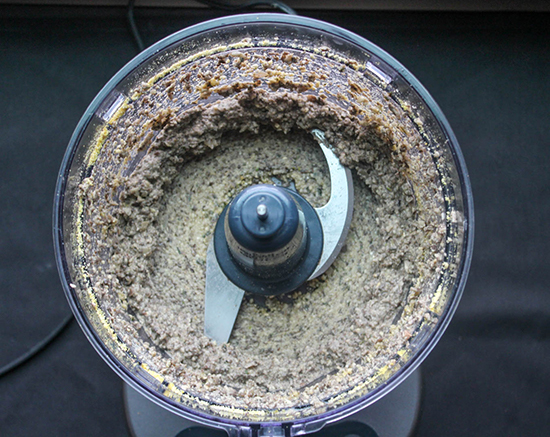 mushroom pate blended in a food processor