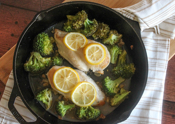 One Pan Lemon Chicken with Broccoli