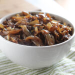 a bowl of caramelized onions
