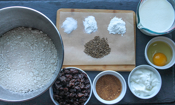 a picture of the ingredients for the soda bread