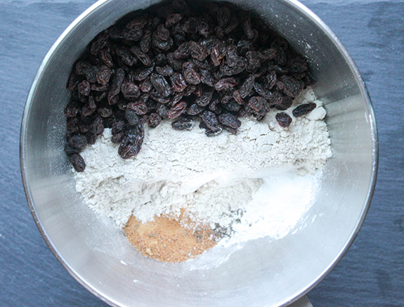 dry ingredients in mixing bowl