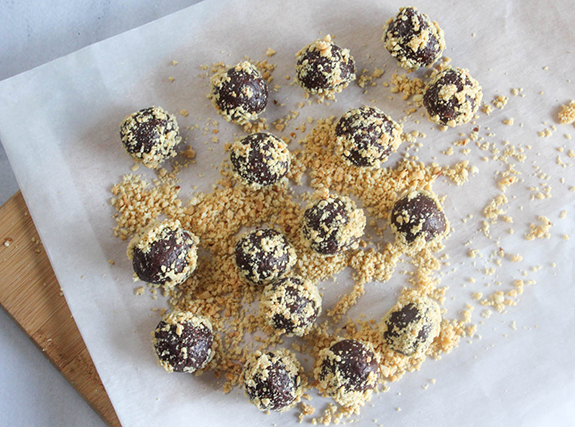 peanut bites on parchment paper