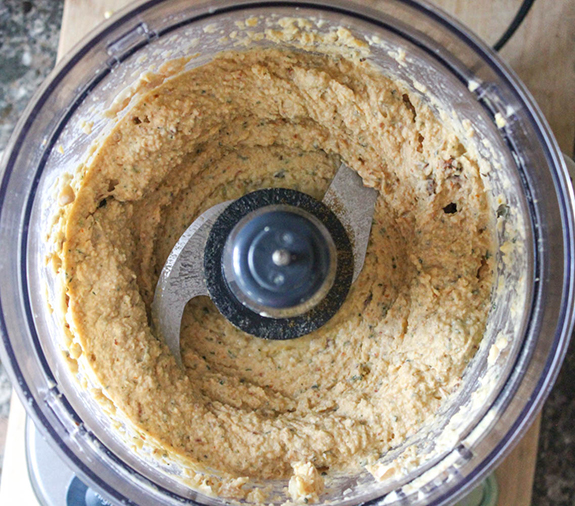 last process step blended hummus