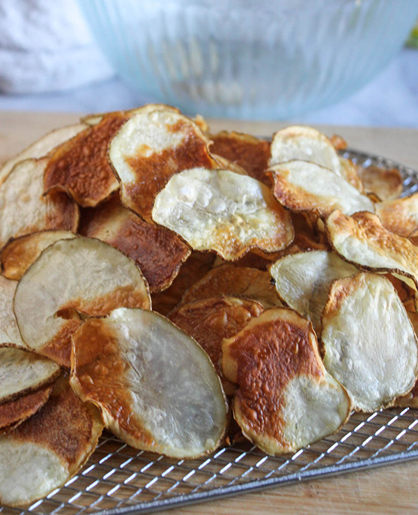 potato chips on a board