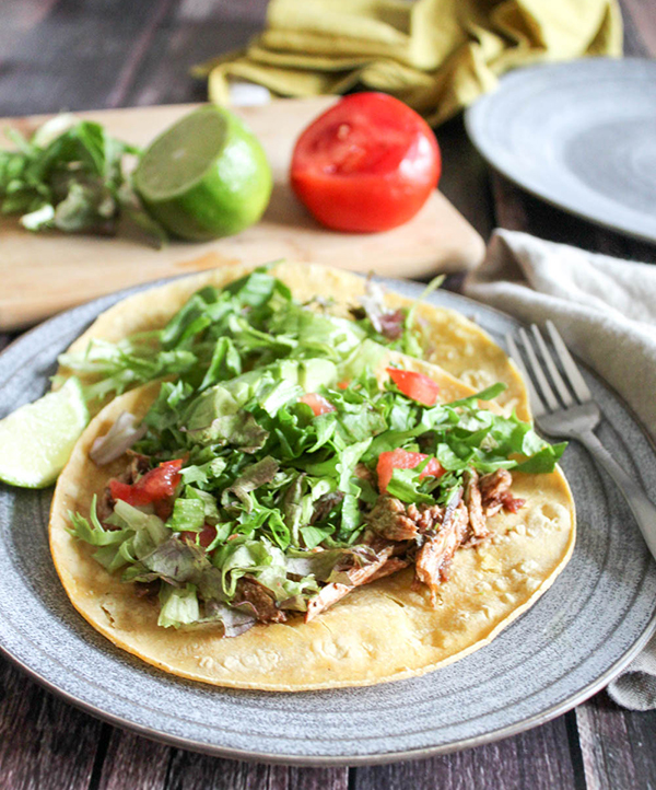 Slow-Cooked Shredded Chicken Tostadas