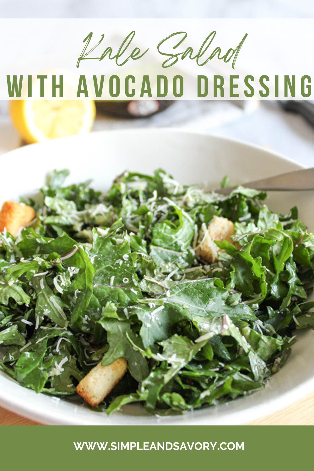 Kale Salad with Avocado Dressing
