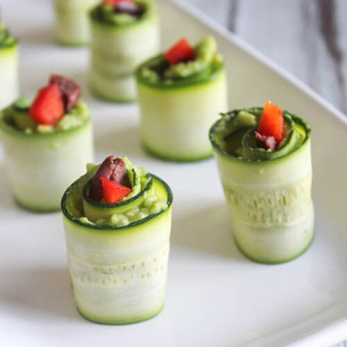 Zucchini Rolls with Guacamole - A Super Easy Low-Carb Appetizer