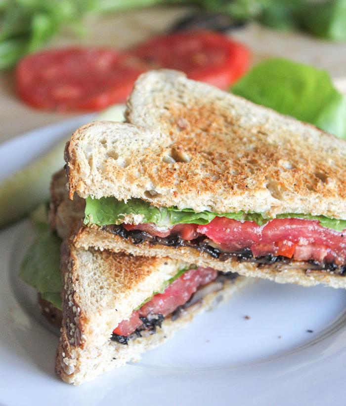 Vegan BLT with Mushroom Bacon