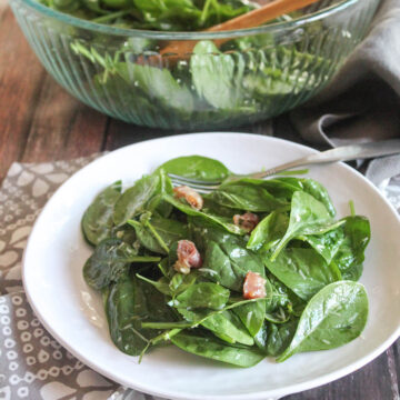 spinach salad on a plate
