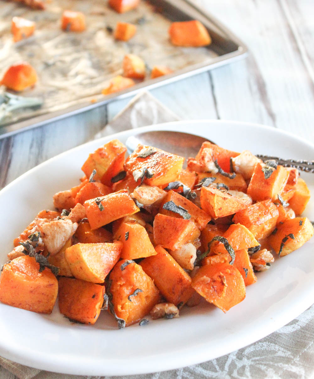 cooked butternut squash on a plate