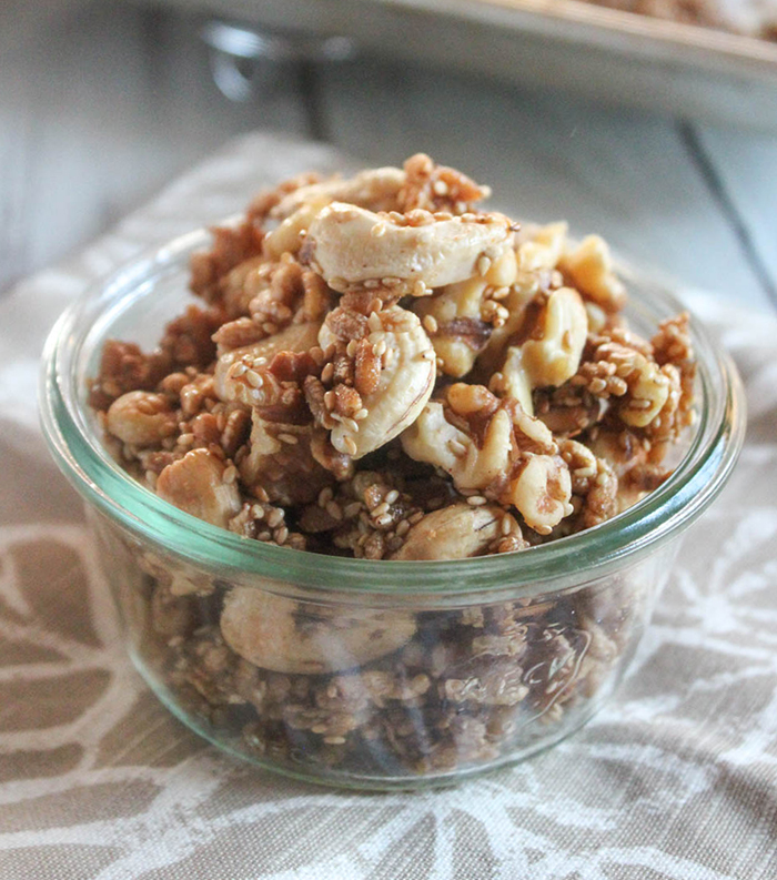 a close up of puffed rice snack in a jar