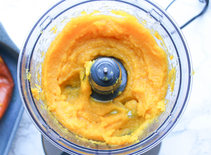 pumpkin puree blended in a food processor