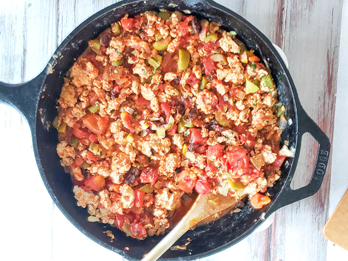 picadillo finished in a skillet