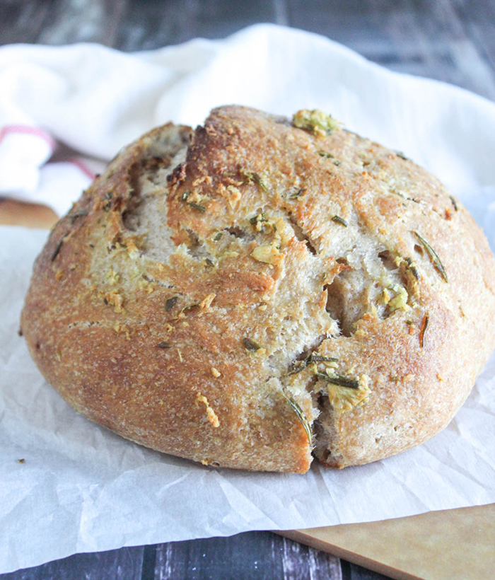 sourdough bread on parchment paper