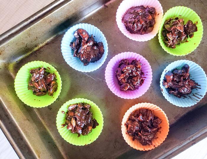 almond nuggets in baking cups