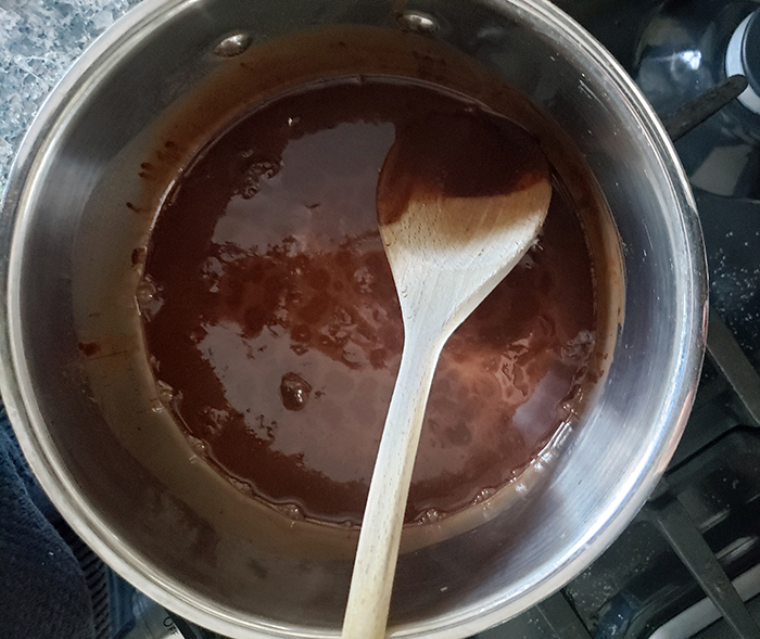 melted chocolate in a saucepan