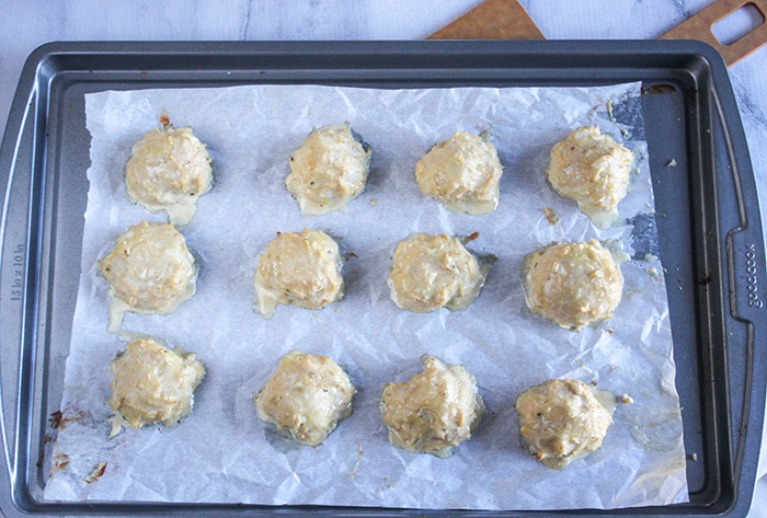 baked meatballs on a sheet pan