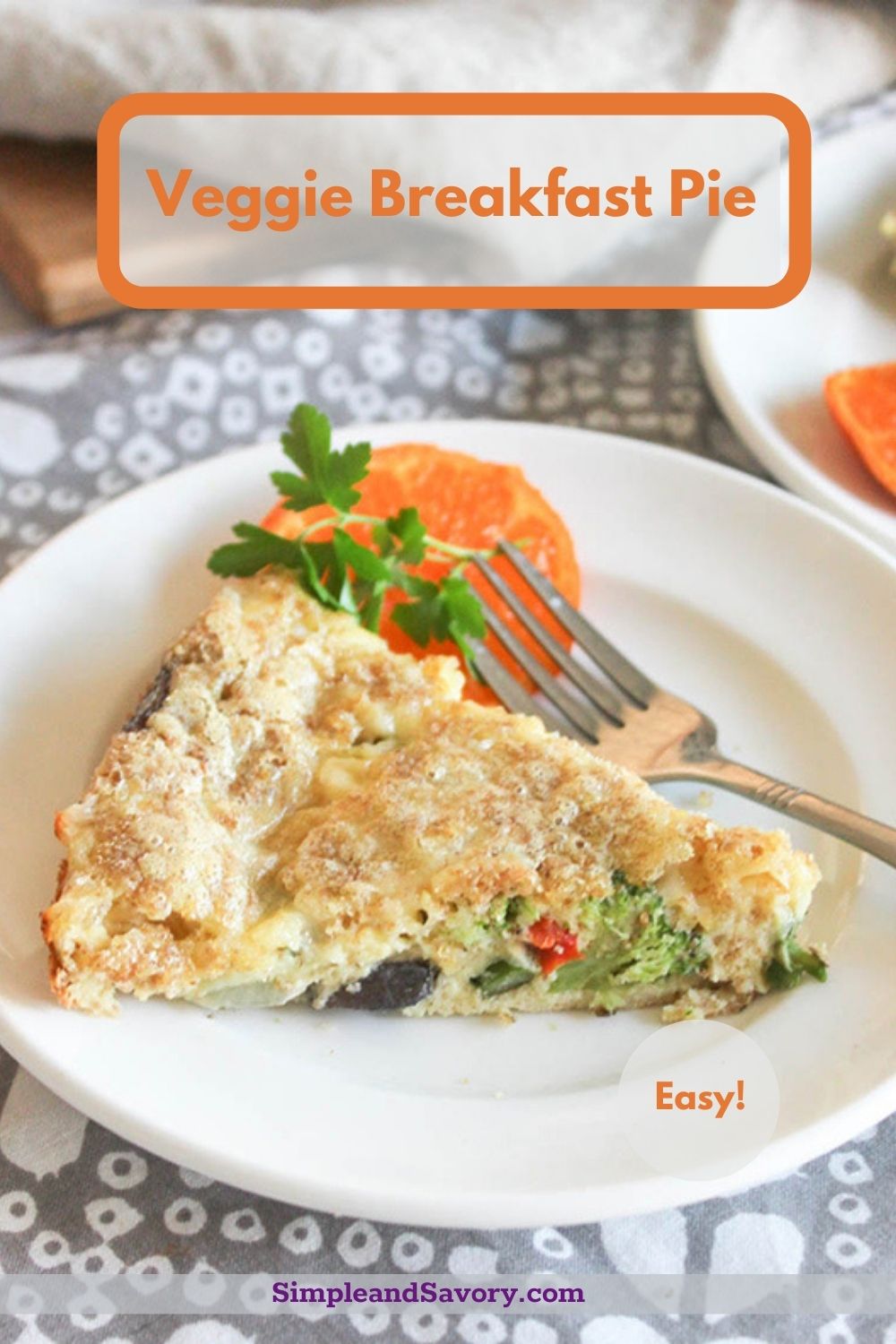 Crustless Vegetable Breakfast Pie An Easy Breakfast Recipe
