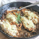 onion soup chicken in a skillet