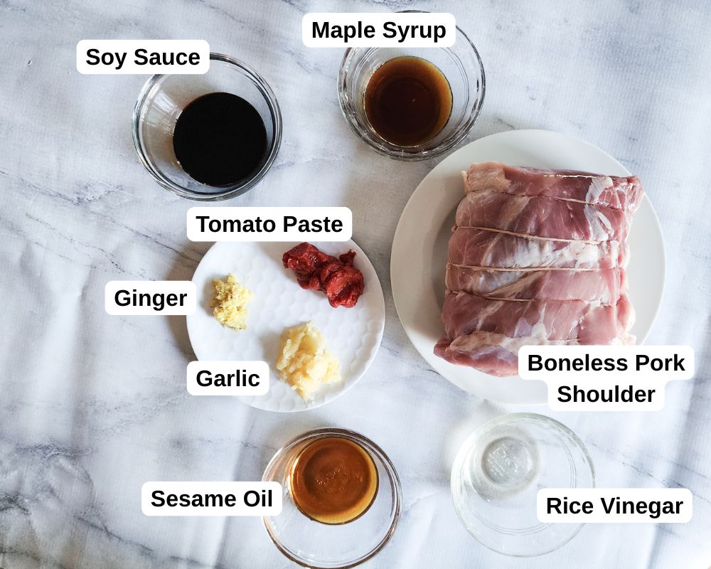 a view of asian pork ingredients 