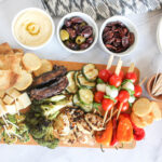 an overhead view of the veggie charcuterie board