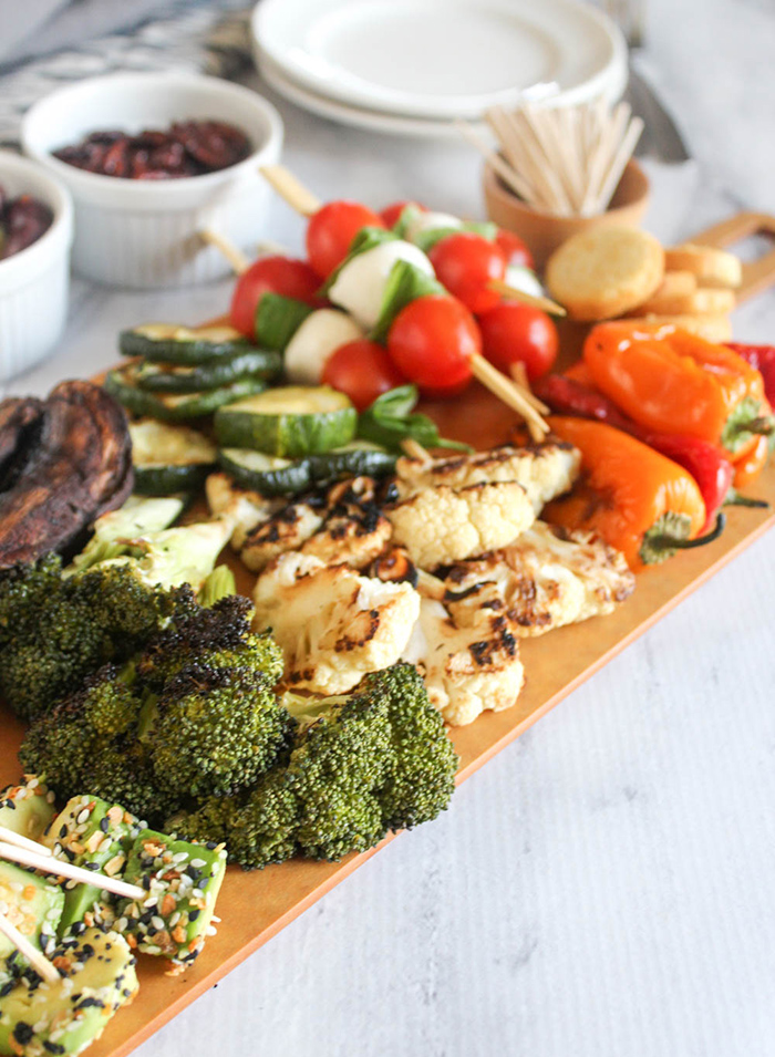 a close up shot of the charcuterie board