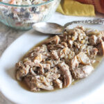 a picture of apple cider pulled pork on a plate