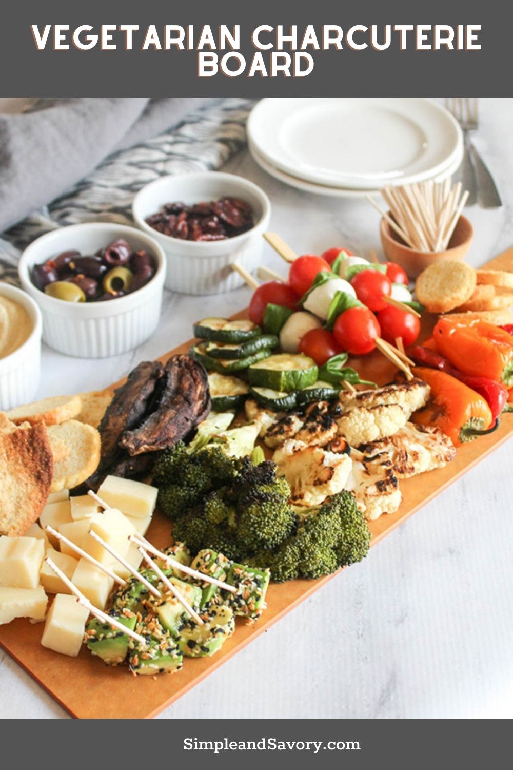 Easy Vegetarian Charcuterie Board (With Vegetables)