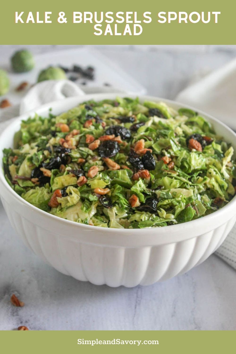 Healthy Kale and Brussels Sprouts Salad Recipe with Maple Vinaigrette