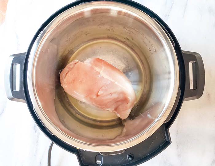 chicken cooking in an instant pot