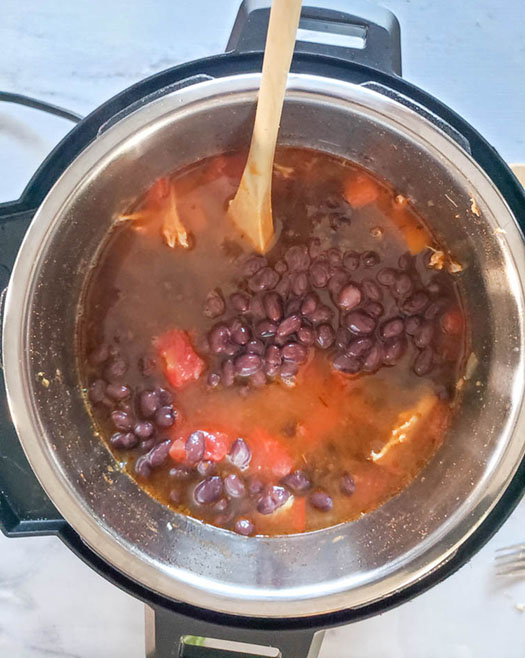 beans added to instant pot